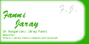 fanni jaray business card